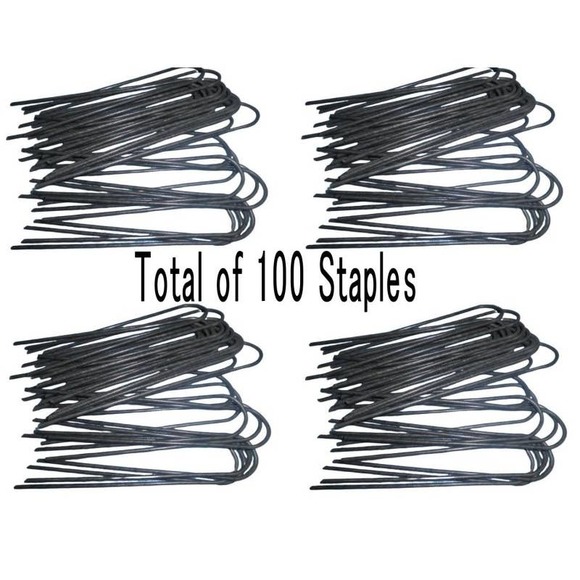 (100 Pk) 6" Sod, Irrigation, Fencing, Staples Round Top, 11 Gauge - Picture 1 of 4